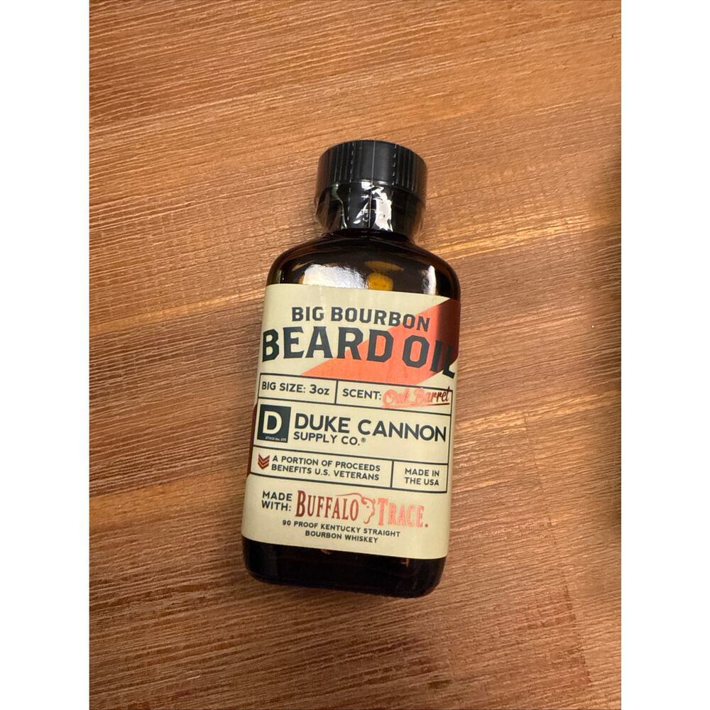 Big Bourbon Beard Oil Duke Cannon Supply Buffalo Trace Oak Barrel 3 oz NEW